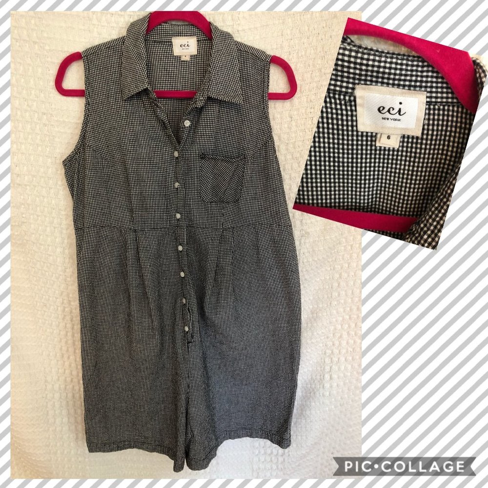 Eci gingham romper size 6
